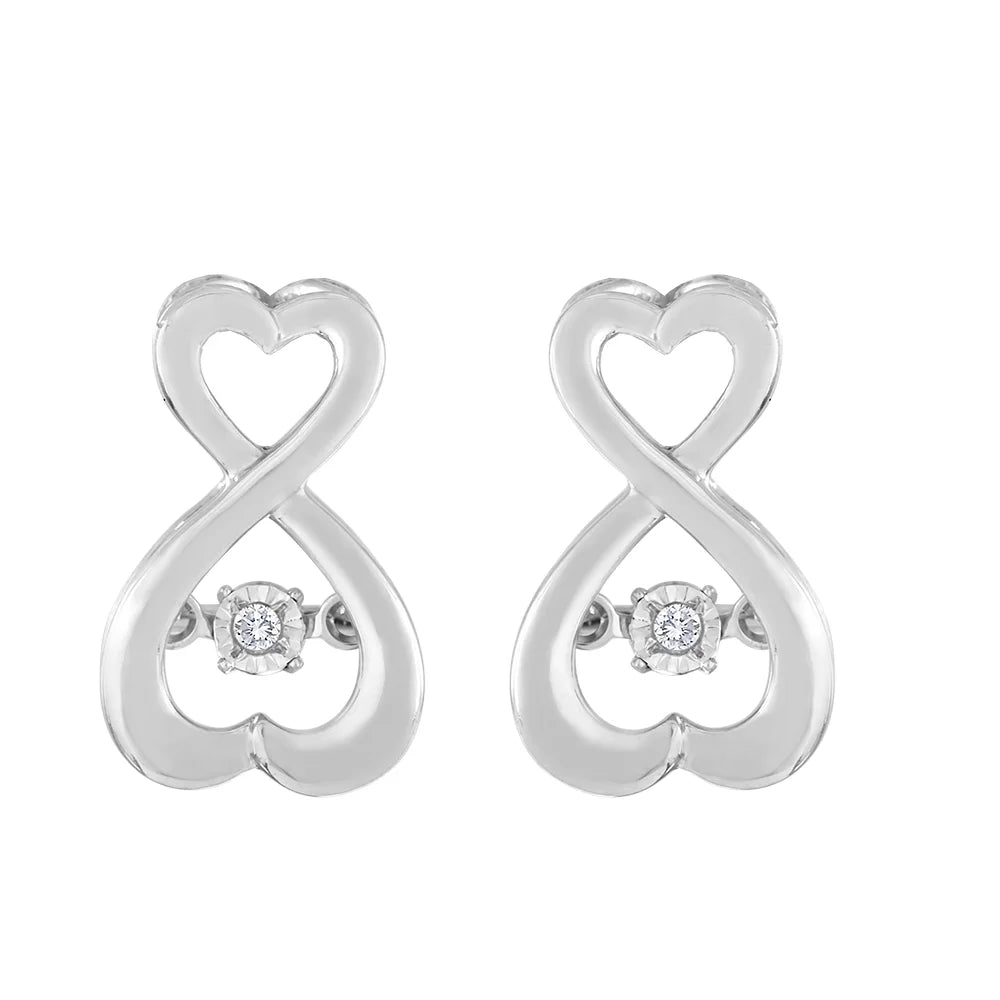Sterling Silver Shimmer Infinity Heart Earrings