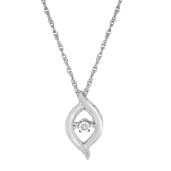Sterling Silver Oblong Shimmer Necklace